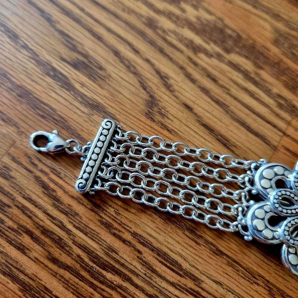 💐BRIGHTON "Rosalie Shine" Floral and Multi-Strand Silver Bracelet - Picture 5 of 7